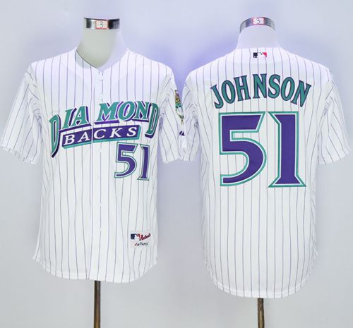 Diamondbacks #51 Randy Johnson White 1999 Turn Back The Clock Stitched MLB Jersey - Click Image to Close